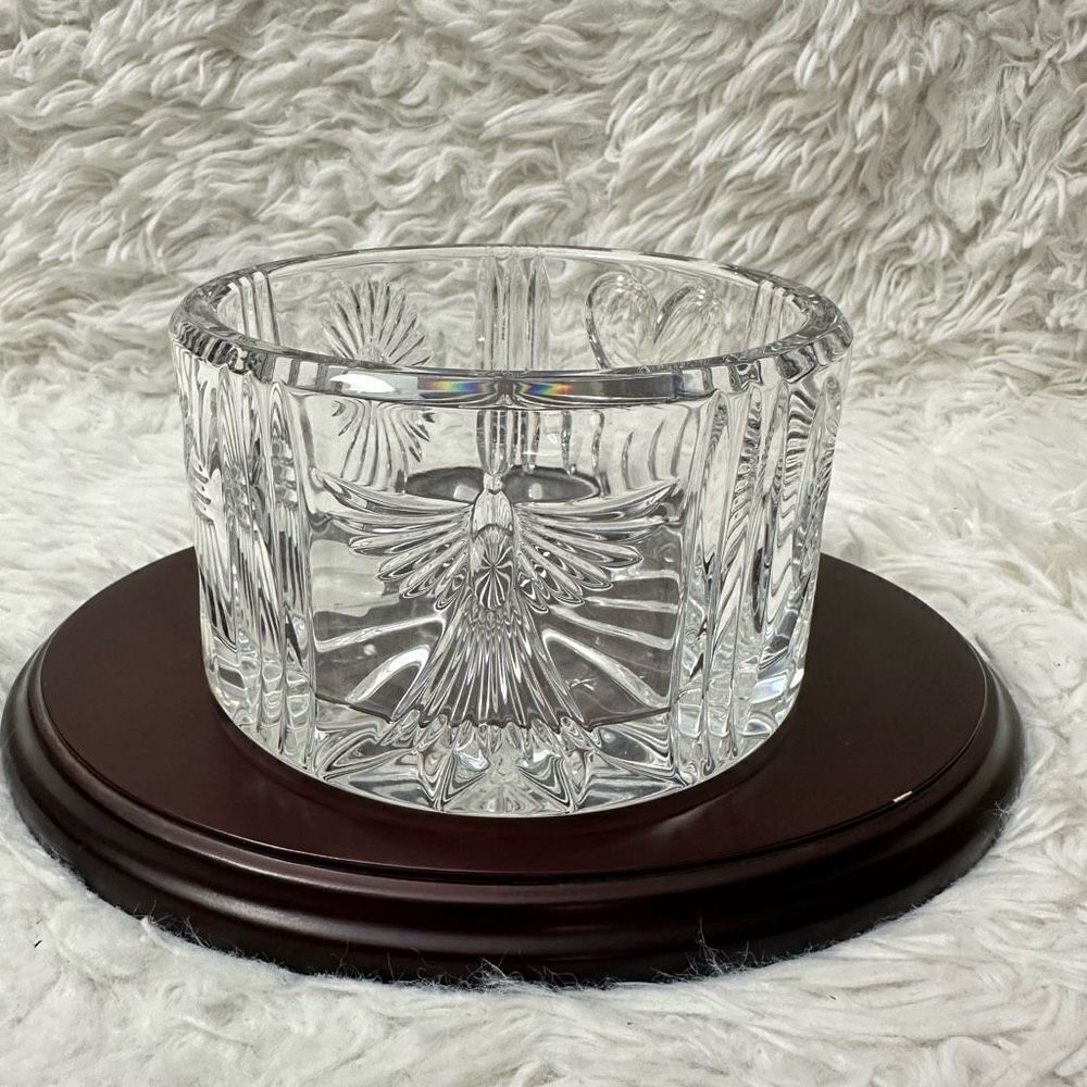 WATERFORD Millenium Champagne Crystal‎ Bottle Coaster Holder 5” diameter